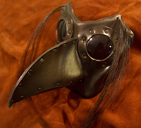 bronze bird leather mask